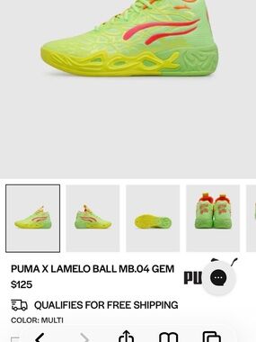 Puma' MB.04 GEM Sneakers in Neon Yellow-Green with Pink Accent
